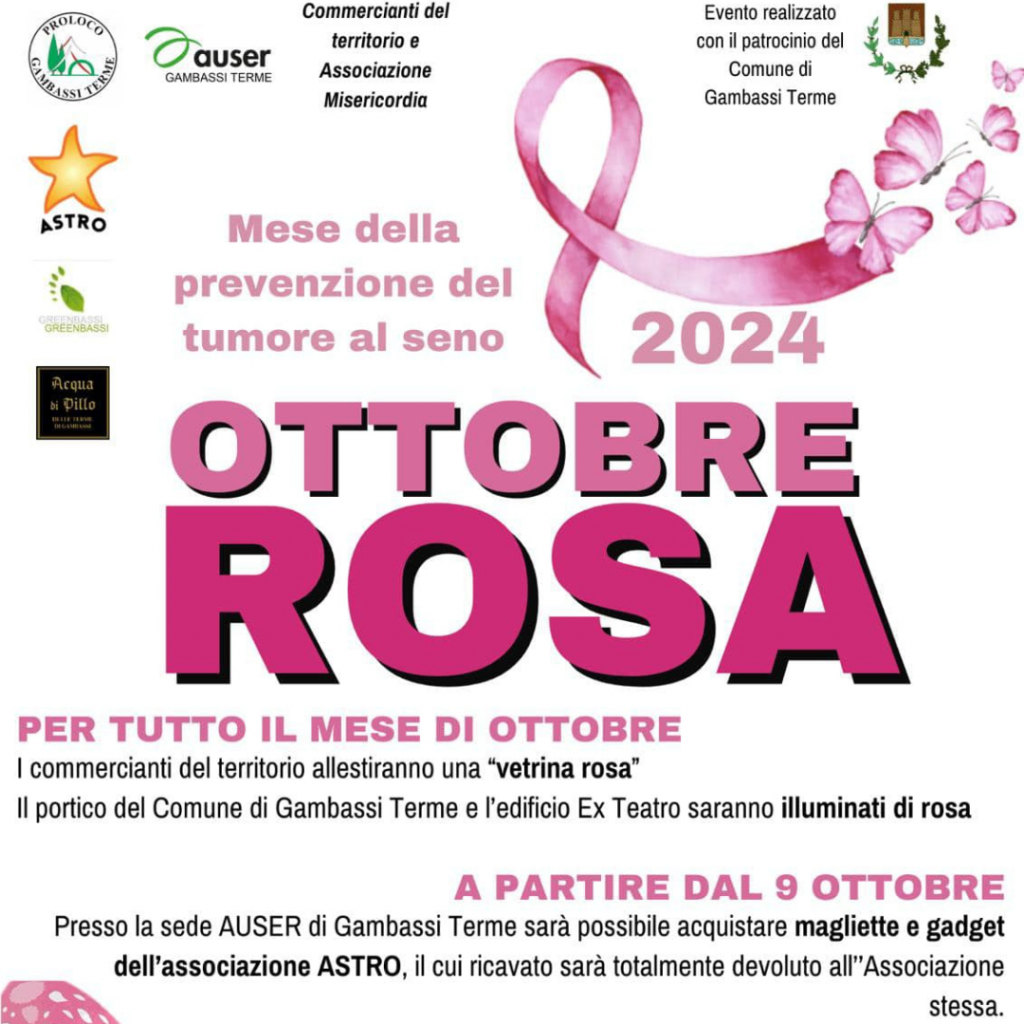 Ottobre Rosa 2024 a Gambassi Terme: Un Mese di Eventi per la Prevenzione del Tumore al Seno